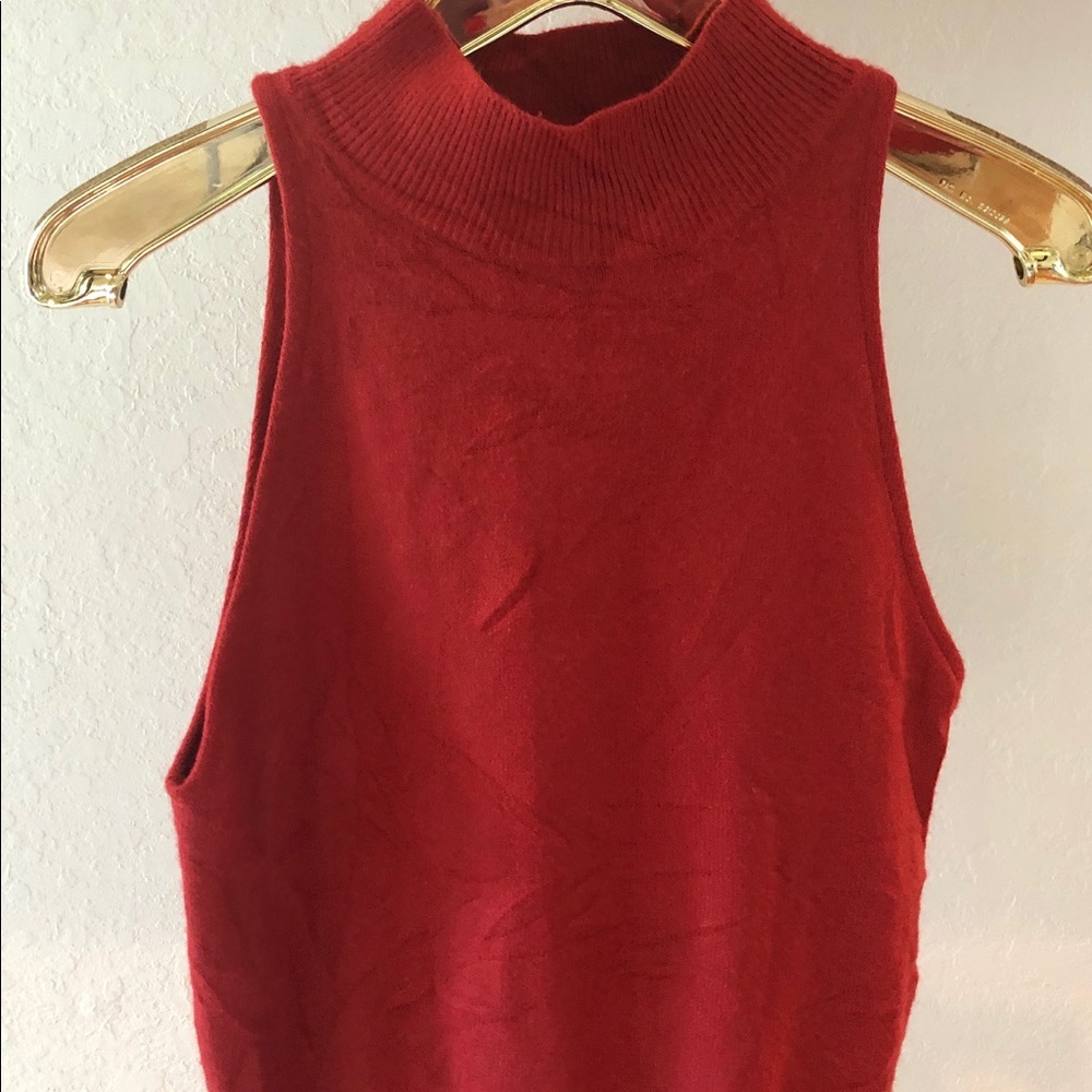 PAUL HARRIS Mock Sleeveless Sweater Turtleneck S